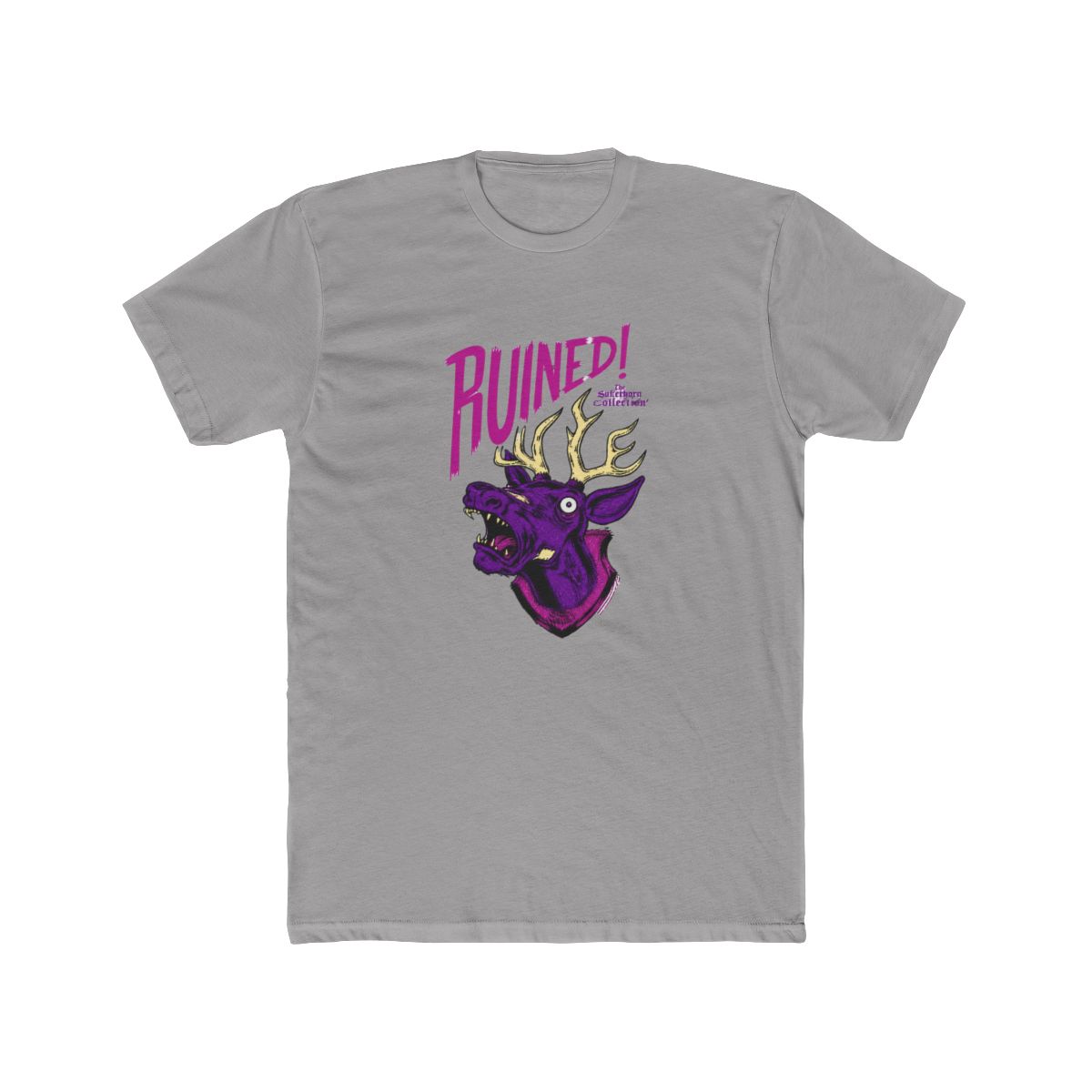 Funny Ruined Purple Deer Antlers Cartoon Edgy Graphic T-Shirt - Official t-shirts merchandise
