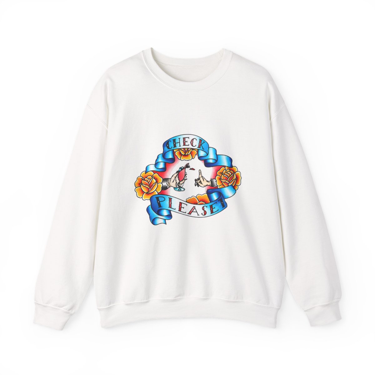 check please last podcast tattoo art Crewneck Left - Official sweatshirts merchandise