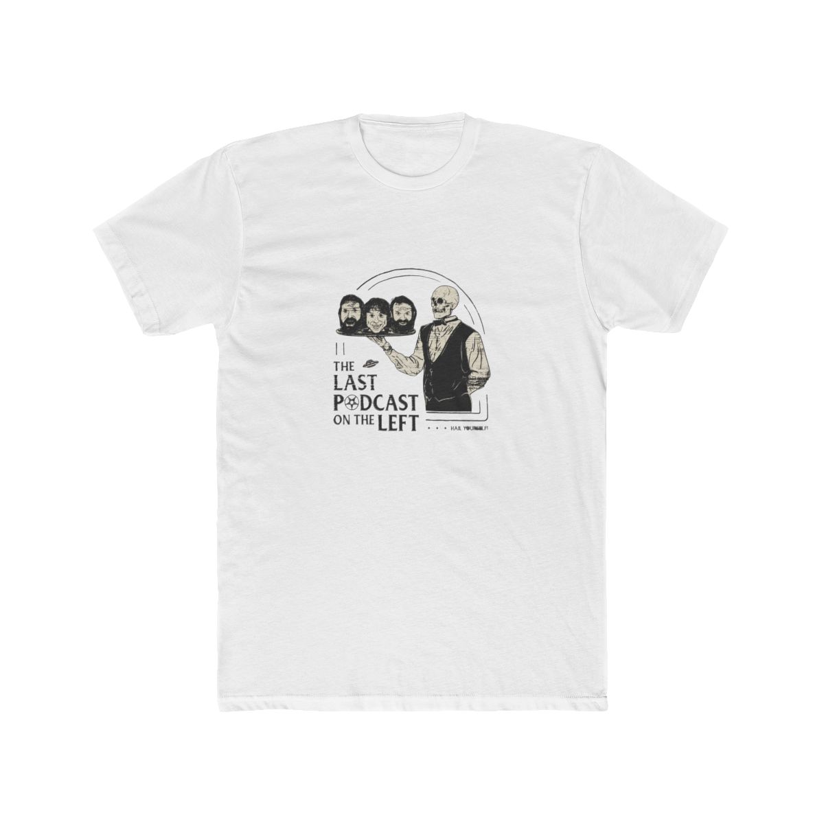 The Last Podcast On The Left T-Shirt L Black Skeleton w/Heads On A Platter - Official t-shirts merchandise