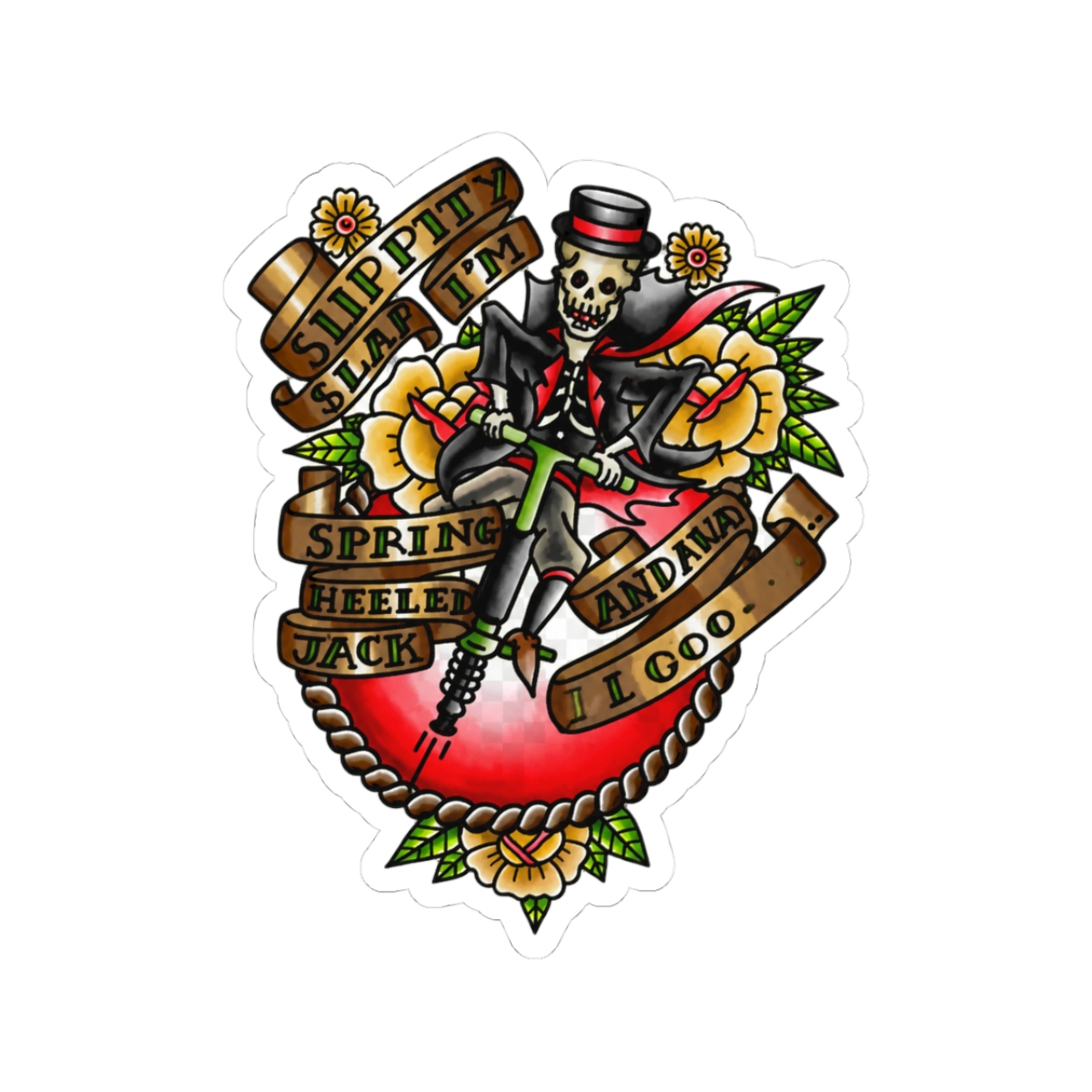 Spring heeled Jack Sticker - Official stickers merchandise